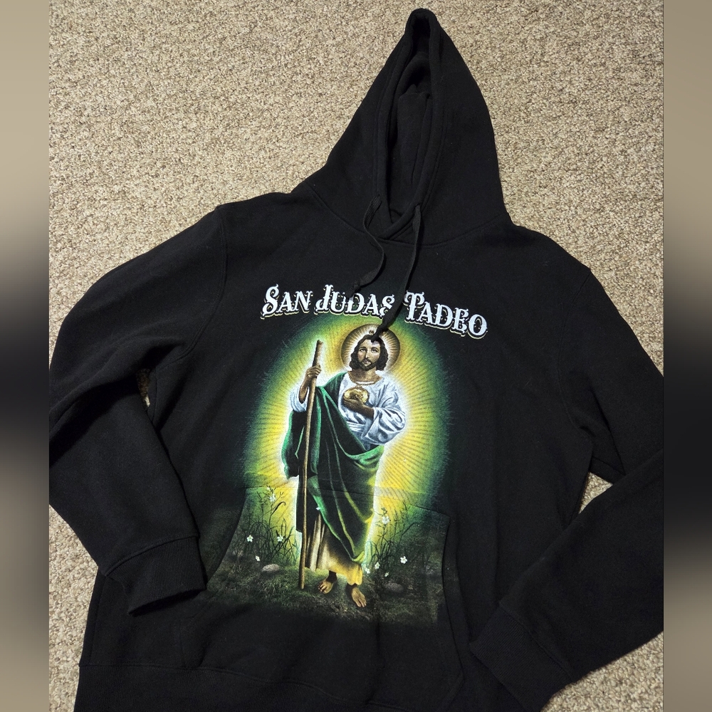 San Judas‎ Tadeo Pullover Hoodie Large Graphic Size L